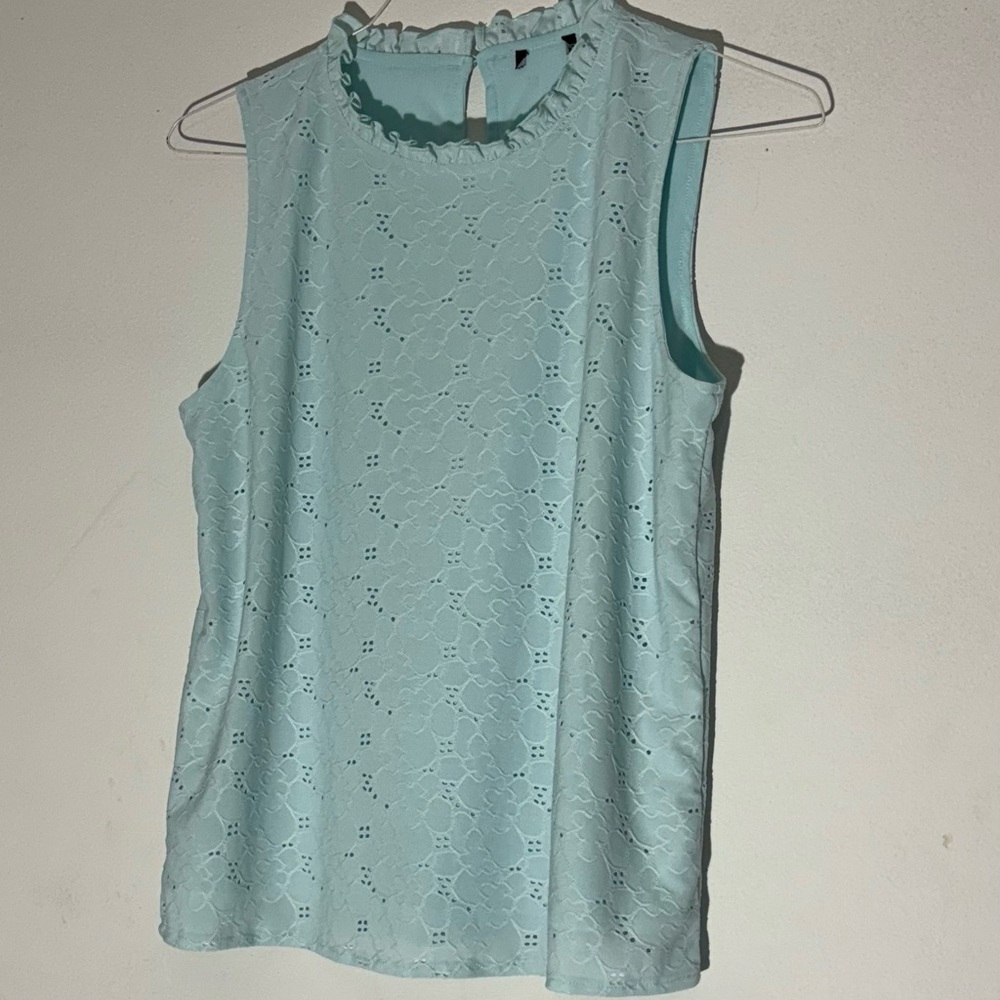 Women’s Sleeveless Stretchy Lace Top - Mint SZ M - Picture 3 of 11